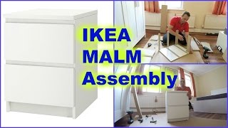 IKEA MALM Chest of 2drawers nightstand assembly [upl. by Thorin]