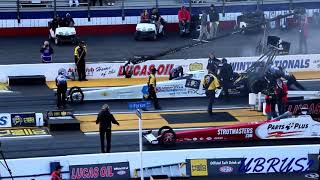 2019 Lucas Oil NHRA Winternationals Antron Brown Goes 333mph 3696 Qualifying [upl. by Yanehs505]