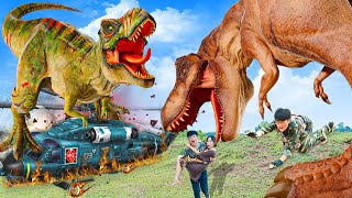 Best Dinosaur TRex Attack  Dinosaur eggs  Jurassic World 4 EXTINCTION  Dinosaur Movie  MsSandy [upl. by Raseac366]