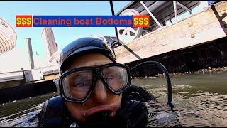 How I make Money Underwater Beautiful Bottoms Boat Cleaning [upl. by Aitropal353]