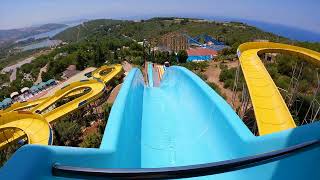 Free Fall WaterSlide at Adaland WaterPark Kusadasi Turkey Türkiye [upl. by Olag936]