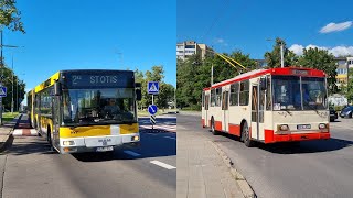 Buses and trolleybuses in Vilnius Lithuania  August 2022 [upl. by Donica]