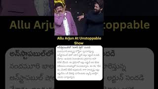 Allu Arjun at Unstoppable Show unstoppablewithnbk alluarjun nbk aha entertainment teluguactor [upl. by Apurk]