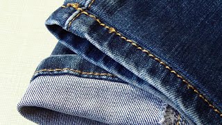 How to Shorten Jeans with Original Hem [upl. by Ravens]