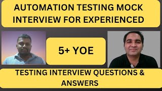 Software Testing Mock Interview Automation Testing Interview RD Automation Learning [upl. by Landy373]