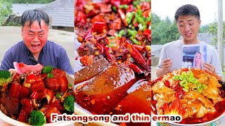 mukbang  Songsong Eating Challenge Spicy Hot Pot  Bread crab  Chinese food  songsong and ermao [upl. by Noraha]