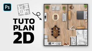 Tuto  Créer un Plan 2D sur Photoshop ArchitectureAppartementMaison [upl. by Astor]