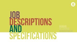 Job Descriptions and Specifications [upl. by Ani]