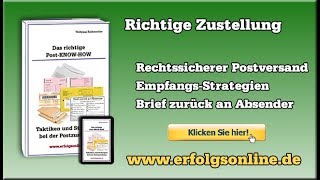 Postversand Deutschland  Brief Einschreiben Zustellungsurkunden mit »Das richtige Post KNOW HOW« [upl. by Attelrahs]