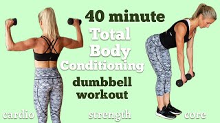 40 minute Full Body Cardio Strength amp Core Workout [upl. by Jadd]