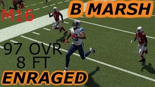 Brandon Marshall 8 ft tall 97 ovr  ENRAGED gameplay madden 16 mut [upl. by Landau]