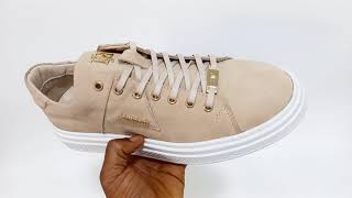 Mason Beige Nubuck Premium Leather Sneakers [upl. by Winer148]