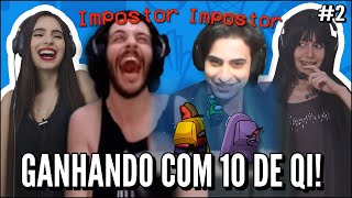 JOVENS REAGEM A GANHANDO COM 10 DE QI NO AMONG US  OROCHINHO [upl. by Aicekal956]