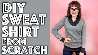 DIY Sweatshirt From Scratch With Pattern  Sew Anastasia [upl. by Andra419]