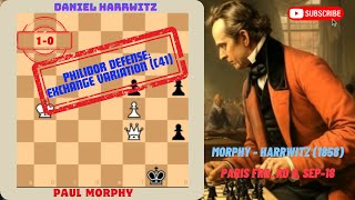 Paul Morphy vs Daniel Harrwitz 1858 Paris FRA rd 6 Philidor Defense Exchange Variation C41 [upl. by Darnoc]