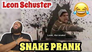 🇿🇦 LEON SCHUSTER SNAKE PRANK SCHUKS TSHABALALA  REACTION 😂 [upl. by Isak]