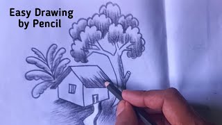 Easy Scenery drawing by Pencil [upl. by Harlie]