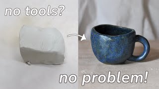 How to make a Ceramic Mug  no wheel required  Pinch Pot Tutorial  pottery at home [upl. by Allanson]