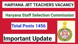 HARYANA JBT TEACHERS 2024 VACANCY IMPORTANT UPDATE [upl. by Ylicis]