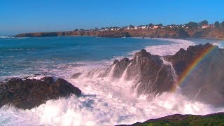 ♥♥ The Best Ocean Waves Crashing Video with Sea Mist Rainbow 3 hrs [upl. by Muller]