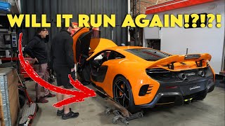 McLaren 675 LT Engine Blows up and catches on FIRE  PART 1 [upl. by Frieder]