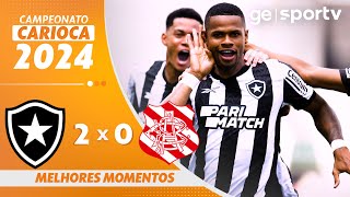 BOTAFOGO 2 X 0 BANGU  MELHORES MOMENTOS  CAMPEONATO CARIOCA 2024  geglobo [upl. by Llecrep]