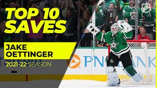 Top 10 Jake Oettinger Saves from 202122  NHL [upl. by Leahcimnaj]