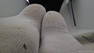 Unaware Giantess Working on Laptop in Socks Preview [upl. by Atinauj]