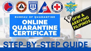 How To Get BOQ Quarantine Certificate Online  For OFW amp Arriving Filipinos Step By Step Video Guide [upl. by Yanahc]