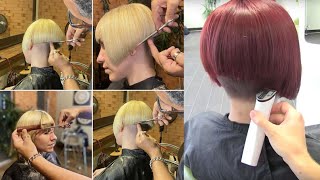 FROM BOB UNDERCUT TO PIXIECUTNAPE SHAVESHORT HAIRSTYLESCLIPPER CUT HALF SHAVED CUT [upl. by Kram]