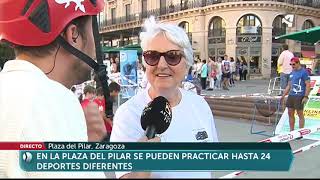 quotDía del deporte en la callequot en la Plaza del Pilar de Zaragoza [upl. by Huxley]