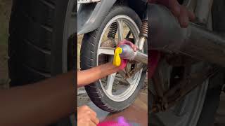 Bike Silencer vs emoji Holi colour 😅👍 funny shortsviral automobile ytshorts [upl. by Marney]