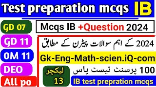 IB written test past solved papperIB syllabus and past solved papper mcqsI past solved papper mcqs [upl. by Erdne]