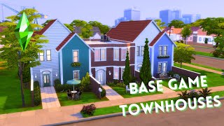 Base Game Townhouses  The Sims 4  Speed Build [upl. by Chara]