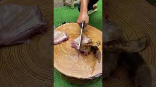 Satisfying meat cutting skill in knife  Powerful of knife sharp shorts1863 [upl. by Nnylyt]