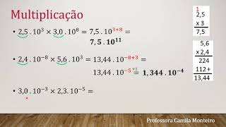 Notação científica  Multiplicação e Divisão  Profª Camila Monteiro [upl. by Nylaret772]