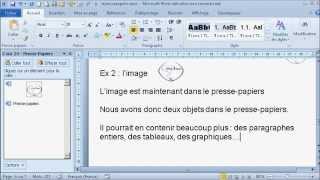 Le Pressepapiers  Copier et coller des objets textes images graphiquestableaux [upl. by Naima]