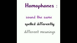 Homophones [upl. by Trepur360]