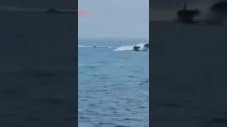 spanish speedboat of coast guard intercepts migrant motorboat in Melilla [upl. by Yniatirb37]