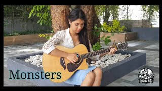 Monsters JamesBlunt  Iam Tongi Version Guitar Fingerstyle Cover with lyrics [upl. by Halyhs]