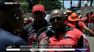 NEHAWU embarks on indefinite strike at NRCS [upl. by Eniawtna]