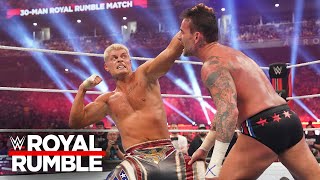 Cody Rhodes outlasts everyone to win Mens Royal Rumble Match Royal Rumble 2024 highlights [upl. by Shreve]