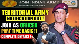 Territorial Army Recruitment 2023 Eligibility Criteria Application Form Details Learn With Sumit [upl. by Lemart889]