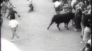 Running of The Bulls in Pamplona Spain 1960 [upl. by Yennaiv942]