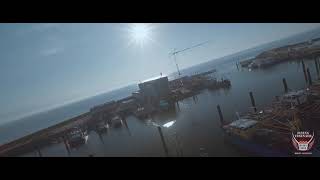 Yerseke haven cinematic 25fps Blackmagic 4K micro studio 9mm Laowa [upl. by Nnaycart]