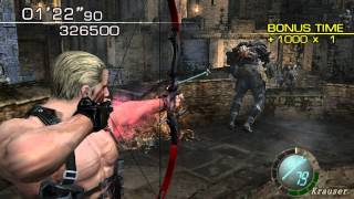 Resident Evil 4  The Mercenaries Welcome To Hell Mode  Castle  Krauser 514000 HQ [upl. by Adnahsar]