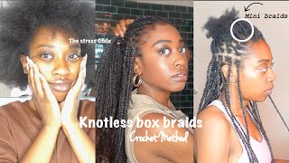 KNOTLESS BRAIDS USING CROCHET METHOD 4c friendly  Beginner Friendly [upl. by Hanoj]