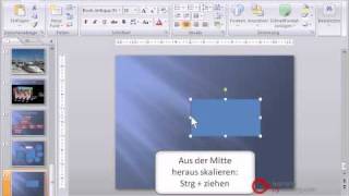 Powerpoint Präsentation Tutorial Deutsch Objekte verschieben skalieren [upl. by Euqirat]