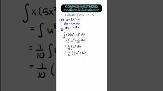 Common Mistakes with Indefinite Integrals using USubstitution maths calculus integration [upl. by Beaumont]