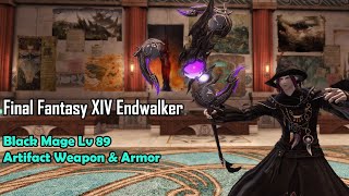 FFXIV Endwalker Black Mage Lv 89 Artifact Armor amp Weapon [upl. by Jarlen507]